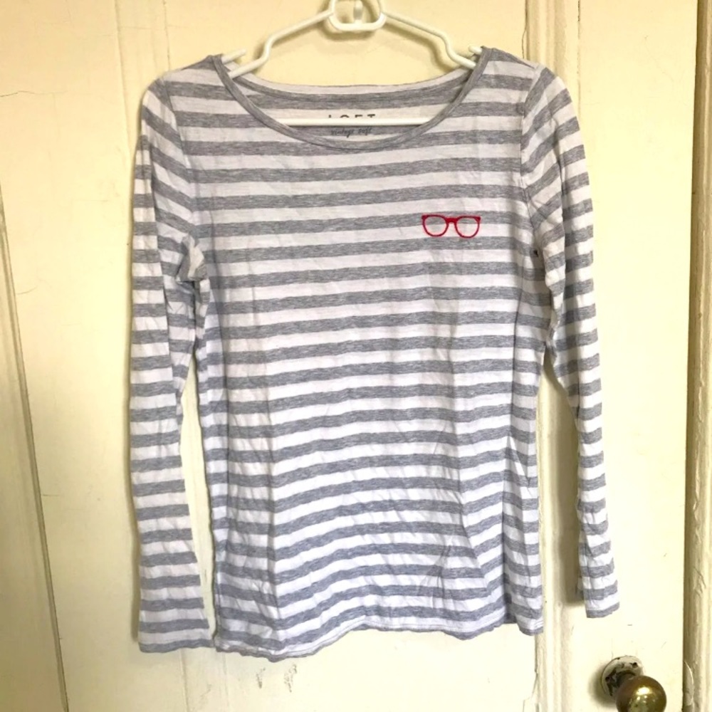 (4/$10) LOFT soft striped longsleeve